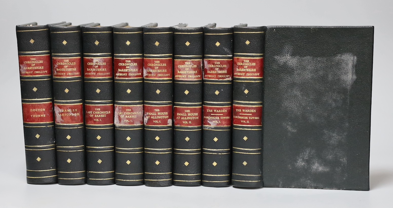 Trollope, Anthony - The Chronicles of Barsetshire, 8 vols, 8vo, full morocco, Chapman and Hall, London, 1879